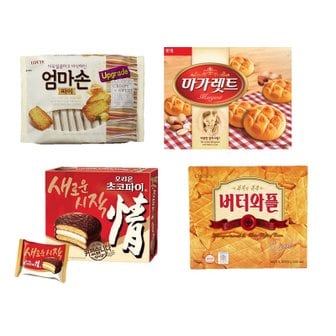 씩씩가게 초코파이12P+버터와플12P+마가렛트16P+엄마손파이20P 맛있는 파이묶음