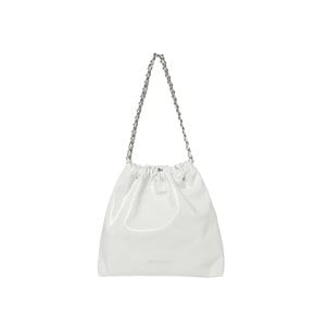 MUFFY LEATHER chain BAG - WHITE