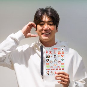 김광현 선수 스포츠 야구 타투 스티커 응원용품 페이스 페인팅 건식 판박이