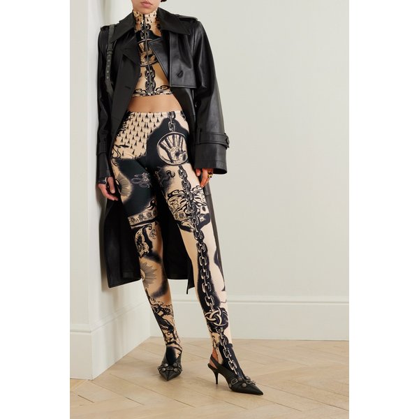 장폴고띠에 헤럴디크 프린트 스트레치 저지 레깅스 1647597313927071