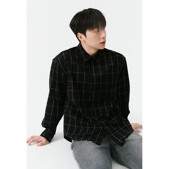  [25FW] 남성) 원포켓 오버핏 체크 셔츠 AP3WWH502-BK
