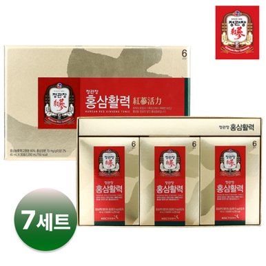 [9/11(수) 10시까지주문시, 명절전출고][정관장] 홍삼활력 (40ml x 30포 x 7박스)(+쇼핑백 7개)