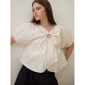 Posie O-ring Lantern Sleeve Blouse_Blush Ivory