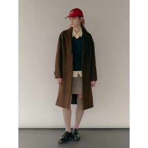ALPACA MOHAIR HALF COAT(ASH KHAKI)