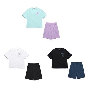 블랙야크키즈 시원한 여름 준비 필수템~~ 오버핏 반팔티+타슬란스판 5부팬츠[BKS포르5부세트OV]