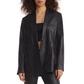 3864258 Commando Oversize Double Breasted Faux Leather Blazer