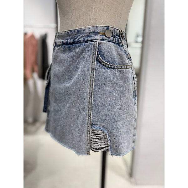 [여주점] 디스트로이드 랩형 데님 큐롯 팬츠 ER2DQ460