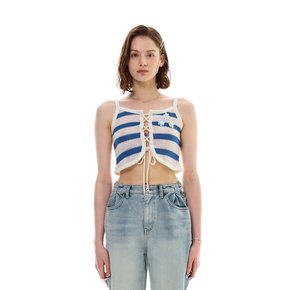 MIMI STRIPE SLEEVELESS VEST / BLUE