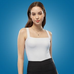 WOMEN 이너 레이어드 슬림 무지 끈나시 [WHITE] 나시 티셔츠