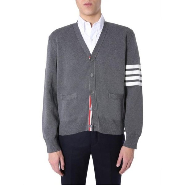 26SS 톰브라운 코튼 밀라노 스티치 4바 V넥 가디건 MKC171A 00219 035 MED GRAY DOM