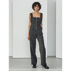 TWEED ZIPPED JUMP SUIT BLACK MTBBSJS00132