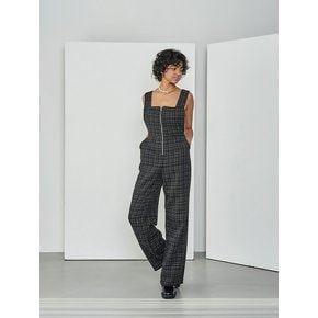 TWEED ZIPPED JUMP SUIT BLACK MTBBSJS00132