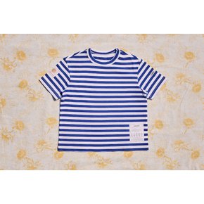 WATER SMILE STRIPED T-SHIRT [BLUE/WHITE]