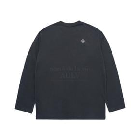 BASIC LOGO NEEDLEWORK LONG SLEEVE T-SHIRT CHARCOAL 베이직니들워크 긴팔 차콜 LSLBAN-CHA