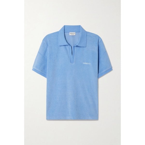 훈자 지 로고 자수 코튼 테리 폴로 티셔츠 46376663162934051