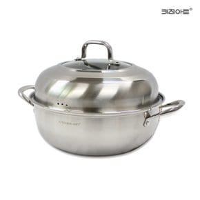 [키친아트] 퀸즈 바닥3중 스텐레스 해물 찜냄비 찜솥
