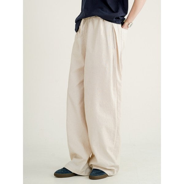 턴 다잉 라이크린넨 밴딩팬츠 크림그레이 JNLP7717