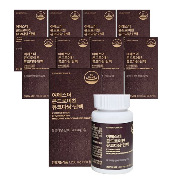 여에스더 콘드로이친 뮤코다당단백 60정 9통 소 연골 관절 건강 효소