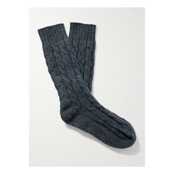 존스톤스 오브 엘긴 케이블 니트 도니골 캐시미어 혼방 양말 46376663162948232