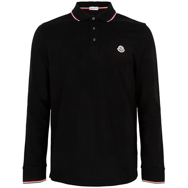 [부산점] 몽클레어 블랙 로고패치 폴로 긴팔 티셔츠 8B70100 84556 999