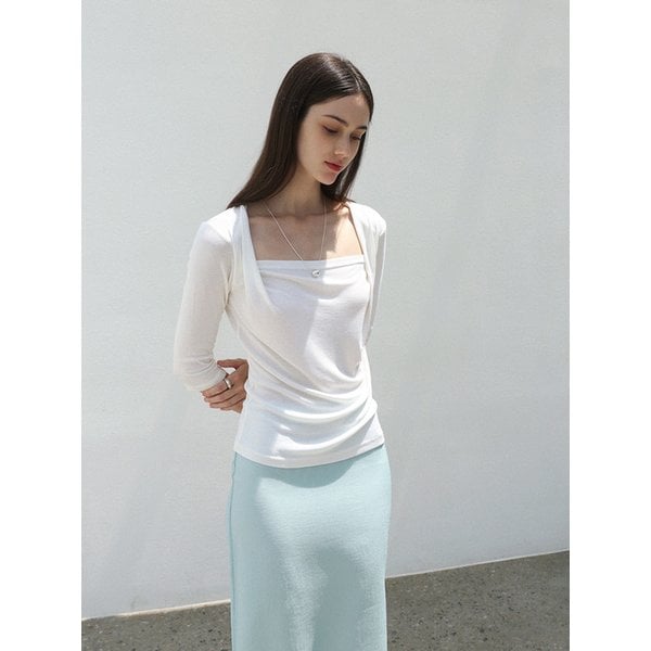 Soft drape square top - IVORY