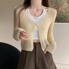 3컬러 여성 시스루 디자인 메쉬 가디건 LK-G016