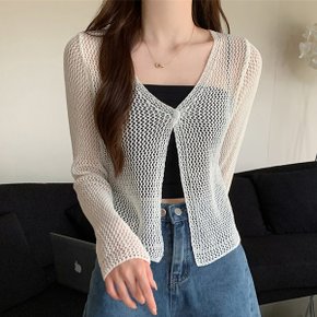 3컬러 여성 시스루 디자인 메쉬 가디건 LK-G016