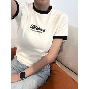 25 FW 여성 루이스타운 크롭 링거 반팔 티셔츠 A4Z8IC48