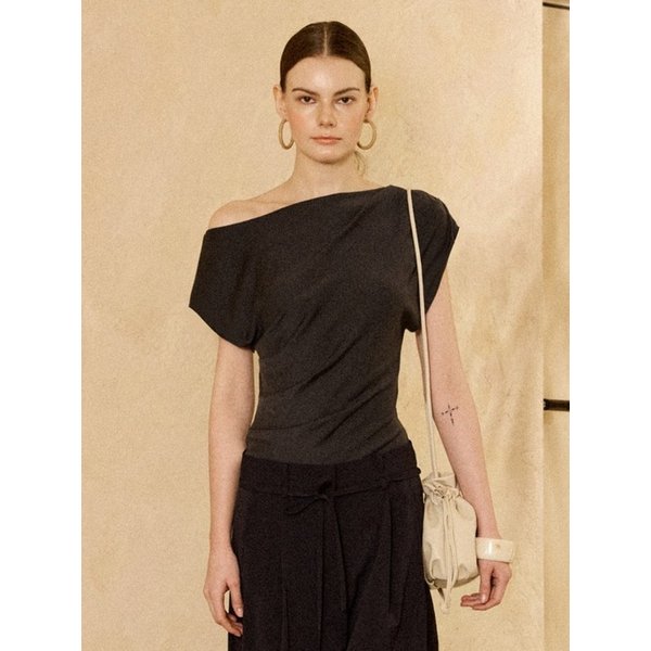 Tencel Bias Top Deep Charcoal