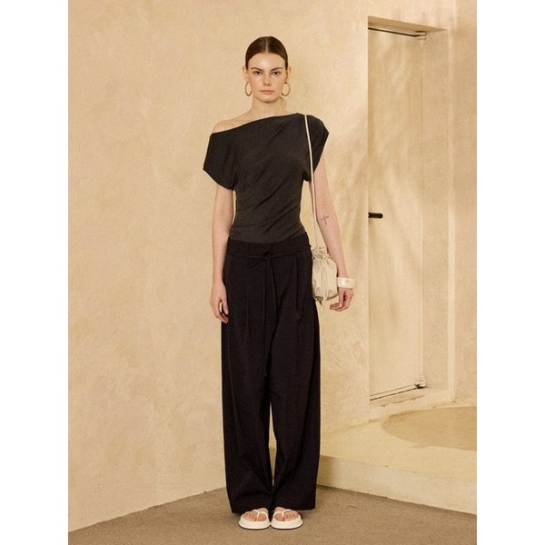 Tencel Bias Top Deep Charcoal