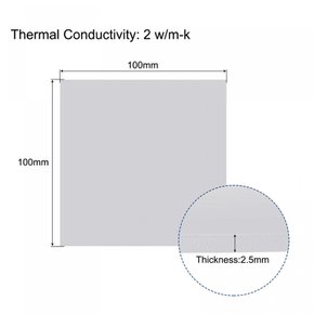 uxcell 원형 패드 실리콘 패드 열전도 갭 필러 용 회색 2W 크기 100 x 100 x 2.5mm