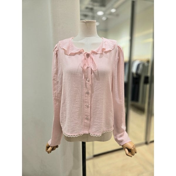 [부산점] 러플 카라 크롭  블라우스(PS2WB00961)