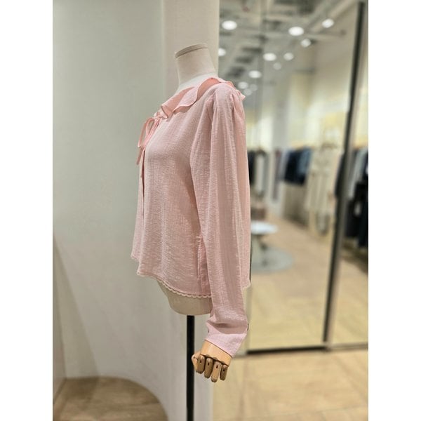 [부산점] 러플 카라 크롭  블라우스(PS2WB00961)