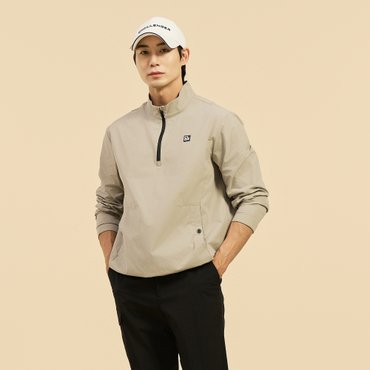챌린저 남성 에센셜 반집업 하이넥 윈드브레이커 우븐탑