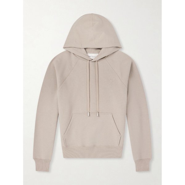 로고 엠보스드 스트레치 코튼 저지 후드 티셔츠 46376663162992517