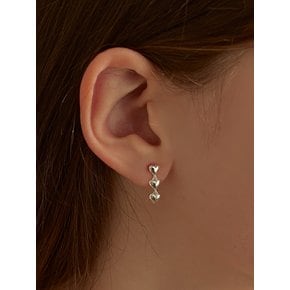 [연말 스페셜 6mm+10mm 진주귀걸이 증정][925 silver] Triple heart drop earring