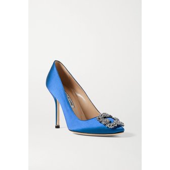 마놀로블라닉 한기시 장식 새틴 펌프스 105mm 로열 블루 38063312418044292