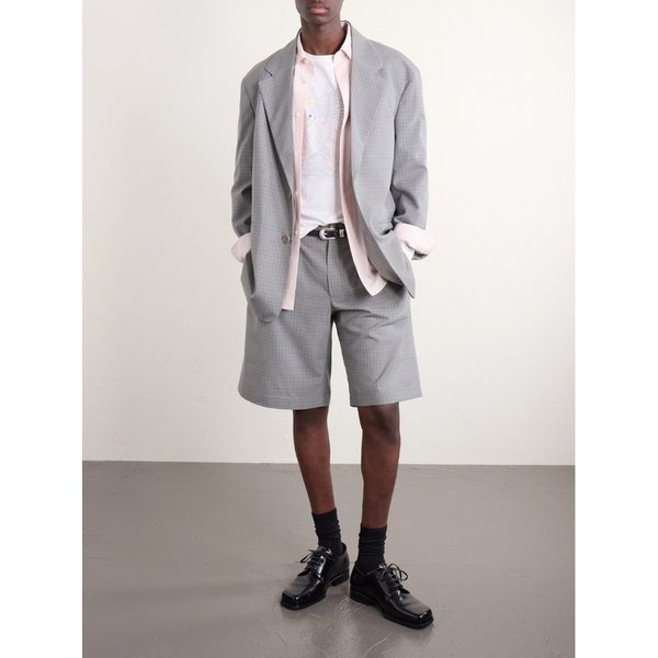 아워레가시 폰테 스트레이트 레그 플리츠 체크 그랑 드 푸드르 쇼츠 46376663162960901