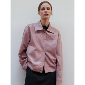 Eco leather blouson jacket - Pink