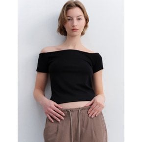 off shoulder t-shirt_black