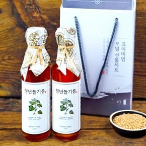 [전라도 청년]통참깨 100% 청년들기름 180ml+청년들기름 180ml 선물세트(선물박스)