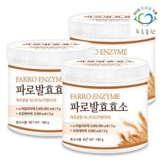 푸른들판 이탈리아 파로 발효 곡물 효소 분말 180gx3통 역가수치높은효소 엔자임 곡류효소 가루 파우더