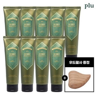 플루 바디 스크럽 (허브 그린티) 200g x 9개 + 우드 괄사