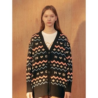 니어앤디어 NnD ZIGZAG KNIT CARDIGAN_BK