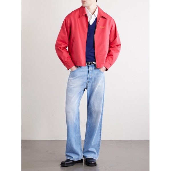 클루안 로고 자수 울 실크 블렌드 블루종 재킷 46376663162938963