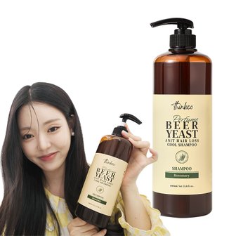 띵코 맥주효모 탈모증상완화 쿨 샴푸 1000ml 로즈마리향