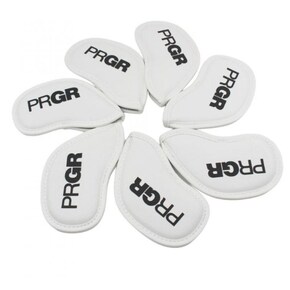 프로기아 PRGR 아이언 헤드커버 7개 세트 화이트 골프채 보호 커버 스크래치 방지