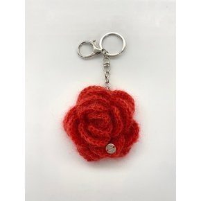 No.196 / Kid Mohair Camellia Keyring _ 레드