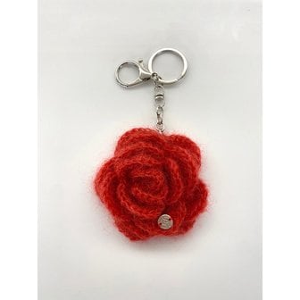 슬로우슬로울리 No.196 / Kid Mohair Camellia Keyring _ 레드