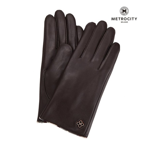 [메트로시티] 체크파이핑 여성 가죽장갑 MGLJ-L500